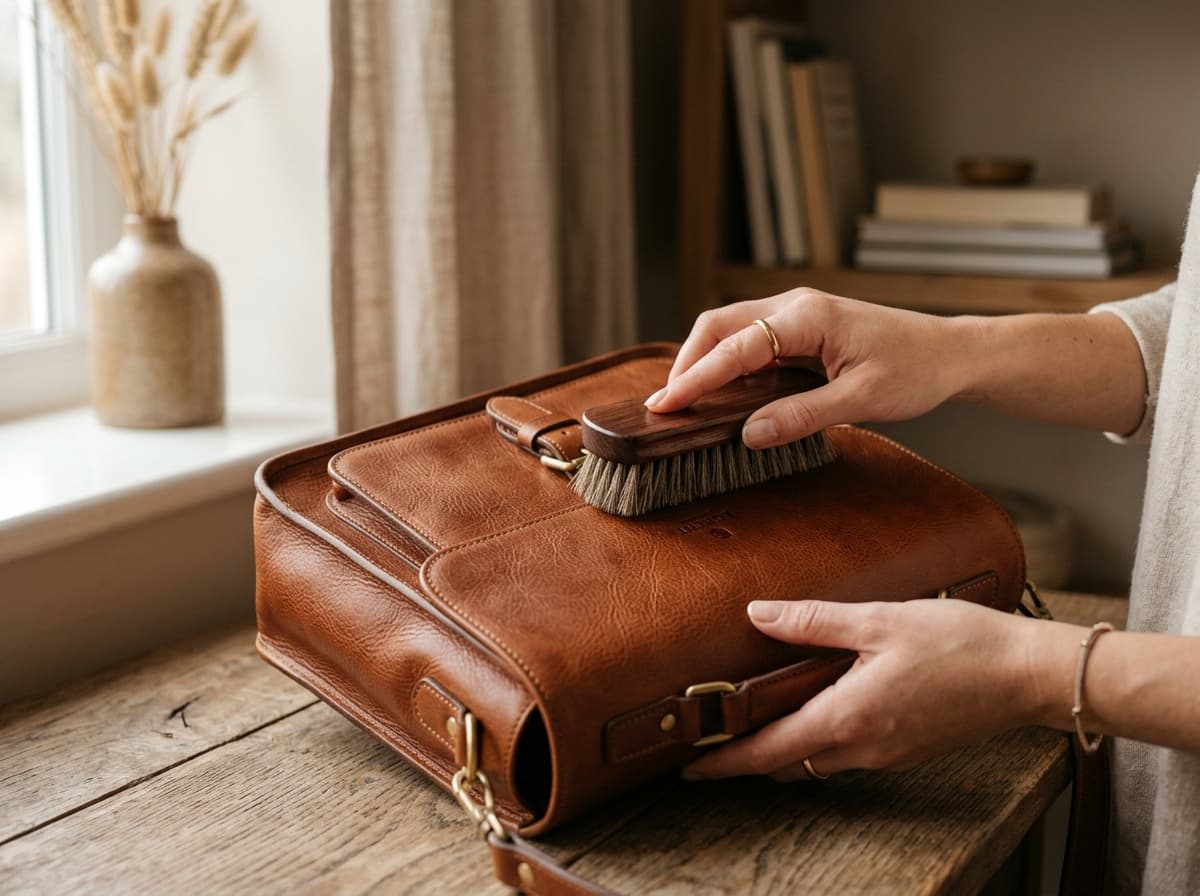 Cleaning full grain leather bag